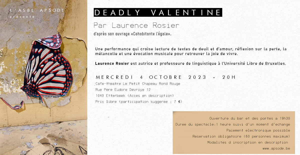 Invitation théâtre - Deadly Valentine - 4 octobre 20h00